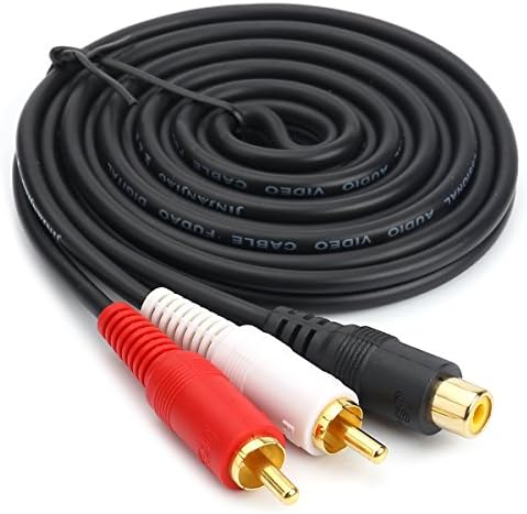 RCA Female to 2 RCA Male Y-Cable Stereo Audio Cable with OFC Conductor Dual Shielding Gold Plated Metal Shell Flexible PVC Jacket (1.5M)