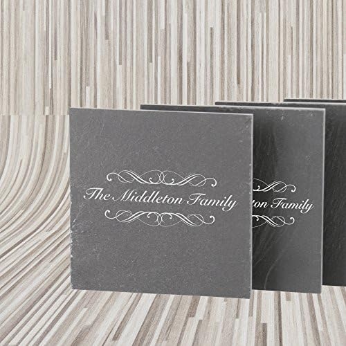 Set of 4 Grey Slate Square Coasters