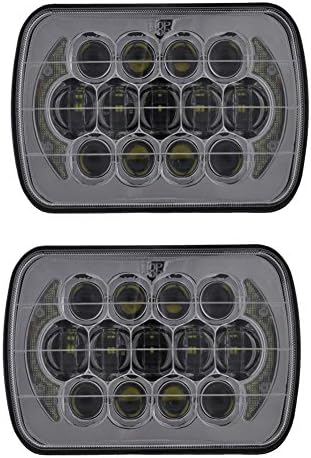 2pcs Silver 5''X7''/7''x6'' 85w Cree LED Replacement Headlight with DRL Led Daytime Runing