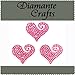 3 Hot Pink Diamante Heart Swirls Vajazzle Rhinestone Gems - created exclusively for Diamante Crafts