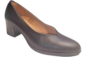 ARIADNA SÁNCHEZ Zapatos de Salón para Mujer Cómodos 24 Horas, Zapatos de Piel Fabricación Propia Hecho en España, Tacón Bajo y Ancho, Calidad y Estilo Clásico, para Azafatas y Profesionales