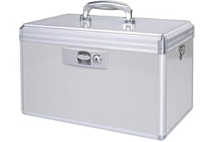 HEWEI WORKS Boîte à médicaments de sécurité pour enfant, 37,8 x 22,3 x 23,8 cm, boîte à médicaments avec serrure à clé, boîte à médias, armoire à pharmaceutique, petite boîte à pilules (X-large)