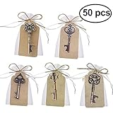 decoracion bodas de oro Tarjeta de etiqueta 50pcs, Tamaño de tarjeta de etiqueta: 4.5 cm * 9 cm (1.8 pulgadas x 3.5 pulgadas). El papel Kraft se puede utilizar con marcadores / sellos o tinta, perfecto para bodas, graduaciones, fiestas, etiquetas de tela, etiquetas de precios, etiquetas de regalo etiquetas de marcadores, adornos de cupcakes, árboles de deseos, notas de amor, etc. de scrapbooking.