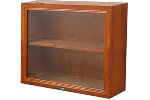 Ciieeo Retro Storage Cabinet Wood Display Holder Desktop Organizer Cabinet Collections Display Stand Wood Display Rack Multipurpose Display Rack Model Stand Jewelry Glass Clamshell