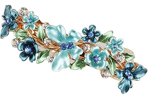 yangzerangSpring Hair Clips Enamel Butterfly Rhinestone Hair Barrettes for Women Ladies Flower Crystal Spring Hair Clip Accessories Fashion Ponytail Holders Barrettes for Daily Wear Mothers Day Gift