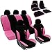 Produktbild Auto Sitzbezüge Bezug + Fußmatten Auto matten Set Rosa/Schwarz 7286+7136