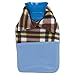 1 Litre Rubber Insulated Hot Water Bottle & Tartan Fleece Cover (Blue)