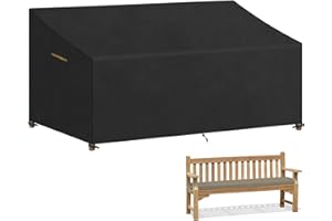 VANSHEIM 4 Sitzer Gartenbank Abdeckung Wasserdicht Polyrattan Sitzbank Schutzhülle Sitzgruppe Bankbezug Gartensofa Abdeckhaube Parkbank Hülle Sitzbezug für Gartenmöbel Balkon Terrasse 190x80x63/89cm