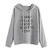 Price comparison product image Holywin Womens Funny Letter Printed Hoodie Jumper Long Sleeve Sweatshirt