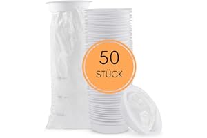 SOLUTIONTONIC Einweg-Erbrechenbeutel, 1500ml, 50 Stück, weiße Spuckbeutel mit Mundstück, hochdichte Emesis-Beutel mit Schnappverschluss, auslaufsichere Kotbeutel für morgendliche Übelkeit, schwangere Frauen