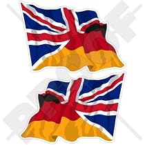 DEUTSCHLAND-UK Flaggen-Aufkleber – Union Jack & Deutschland, 11 Cm, Wetterfest, Inkl. 2 Bonus-Sticker