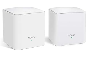 Tenda Nova MW5s Mesh WiFi System - Whole Home WiFi Mesh Network - 2500sq² WiFi Coverage - Dual-Band AC1200 - Gigabit Ports - Easy Setup - Replaces WiFi Router and Extender - Works with Alexa - 2-Pack