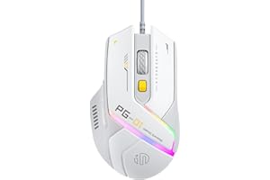 Uineer Lightweight Gaming Wired Mouse,USB Optical Mouse，12800 DPI Adjustable,6 Programmable Buttons,12 RGB Breathing Mice,Ergonomic pc gaming mouse,for pc,Laptop and Desktop (White)