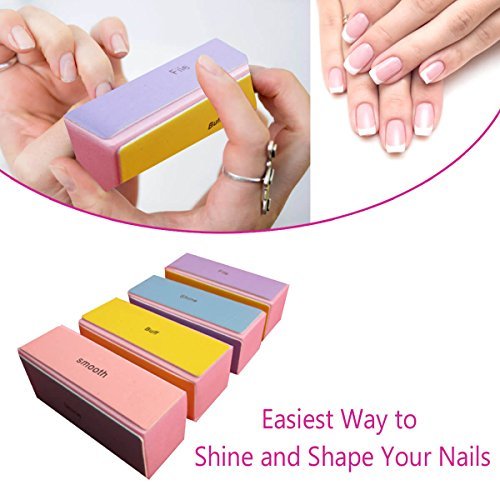 4 Way Nail Buffer Blocks - For Everlasting Nail Beauty - Safe For Your Nails (1 Pack of 4 Pieces)