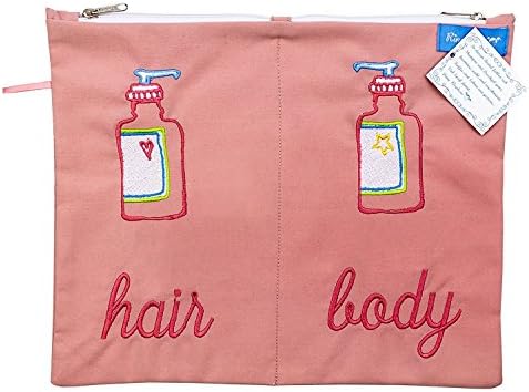 Hair & Body Portable Travel Fluid Bag Toiletry Shower Bag Pouch Pink 11 × 9" Waterproof Lining Fairtrade