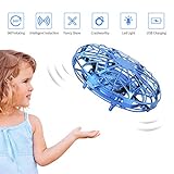 FORMIZON Mini Drône UFO pour Enfants, Mini Quadcopter Drone à Commande Manuelle Hélicoptères Débutant Tournant à 360 ° en Rotation, Cadeau Jouets Volants pour Adolescents (Bleu)