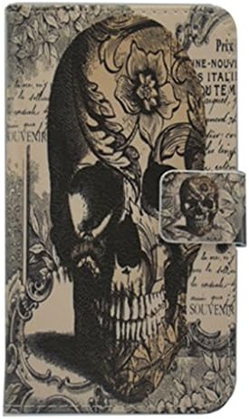 Huawei Honor 6X (2016) case [with free stylus], luxury Wallet card holder Magnetic flip Leather case cover for Huawei Honor 6X (2016) (skull design)