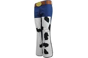 AYYOHON Jessie Costume Adult Cowgirl Jessie Pants Cow Prints Jeans Trousers with Belt for Women Halloween Cosplay Suit S
