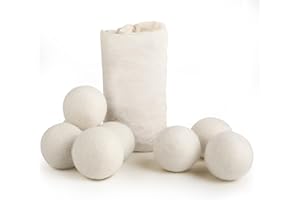 HINGTTRAUM Trocknerbälle für Wäschetrockner – 8er Set XXL Trocknerbälle aus 100% Neuseeland Schafwolle – Natürliche Alternative zu Tennisbälle Trockner – Weichere Wäsche ohne Chemie – Mit Beutel