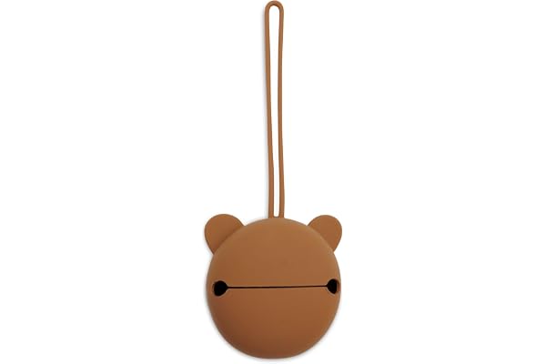 Jollein Boîte à tétine en silicone pour les déplacements - Caramel - Diamètre 7 cm - Rangement de tétine - Marron