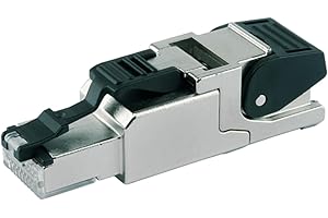 TELEGARTNER Telegärtner Feldkonfektionierbarer RJ45-Steckverbinder MFP8 Cat. 6A, geschirmt, Vierkammer-Adermanager, Farbcodierung T568A, Multiport, konfektionierbar vor Ort, IP20