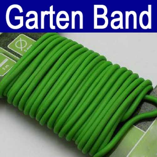 Gartenband gummiert 5 m, Garten Haushalt Pflanzen Gummi Draht Band Schnur, grün (LHS)