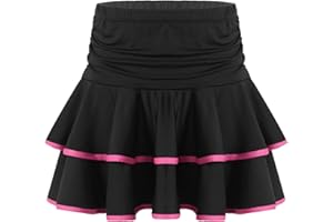 Kaerm Gonna Corta da Latino Jazz Bambina Gonne da Ballerina Tinta Unita Gonnelino da Danza Classica Minigonna da Balletto Gonne da Ballo 5-16 Anni