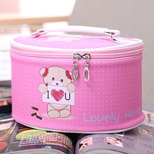 South Korea cosmetic bag hard drum cosmetics box waterproof bag multifunctional portable bag wash bag female,Love bear