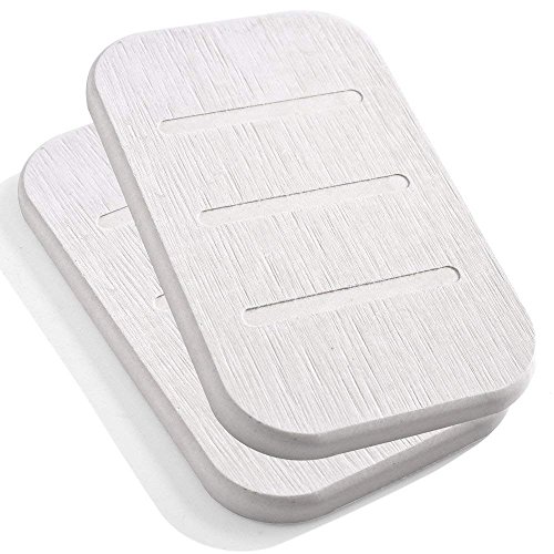 Preisvergleich Produktbild Marbrasse, Diatomit-Seifenschale, antibakterieller Seifenhalter, saugfähiger Seifenshalter und Ton-Untersetzer, 2 Stück, aus selbsttrocknender Diatomitenerde (Beige, länglich)