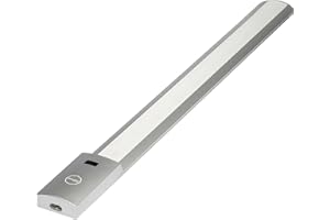 oktaplex lighting Réglette LED FLAT 10 MOTION Encastrable sous meuble cuisine avec Capteur de Mouvement | Blanc Chaud | 10W 230V