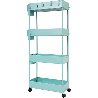 SOLEJAZZ 4-laags Opbergtrolley Kar Uitschuifbare Slanke Rollende Boods 7806140195063~4654701