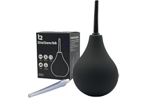 T2 Enema Bulb Kit 224ml- Anal Dusch för män och kvinnor - 2 x avtagbara bekväma Slim munstycken (1 x mjuk & 1 x hård) FDA CE-certifierad Medicinsk kit, Instruktioner Ingår
