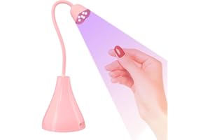 ANGNYA Mini Lampada Led Unghie,Lampada Unghie Professionale 18W Lampada Unghie UV Led Ruotabile a 360° Ricaricabile（Rosa