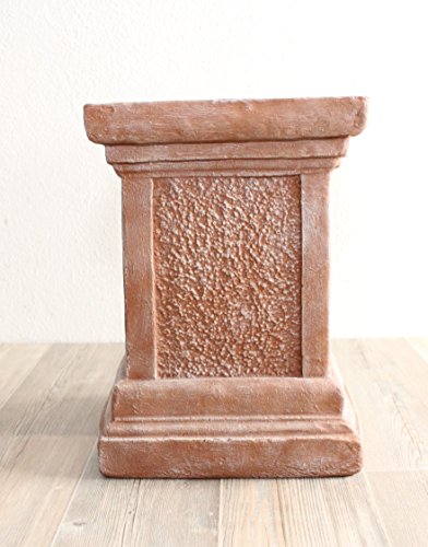 Säule in Terrakotta, Deko Sockel für Haus und Garten, Stein Podest für Figuren, frostsichere Empore für Statuen - 3