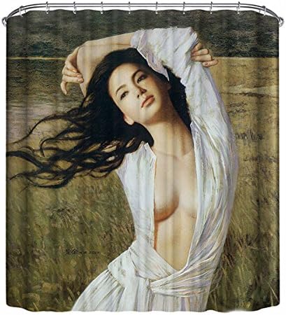 Beauty Sexy Mildew Proof Waterproof Polyester Fabric Shading Anti Penetration Shower Curtain Curtain Hanging Curtain,01-150*200cm
