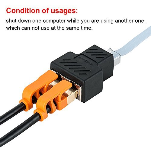 RJ45 Koppler, MACTIS 2 Stück Cat7 Cat6 Cat5 Cat5e RJ45 8P8C Netzwerk Keystone Jack Inline Koppler Female auf 2 Female LAN Netzwerk Ethernet Splitter Connector (Schwarz) - 4
