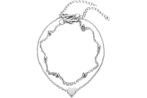 JSNOM Fußkettchen für Damen 2 PC: Fußkettchen Verstellbar Doppelte Stabil Gold, Geschenk Fußkette Fussketten für Mädchen Tochter Freundin Frauen (Gold)