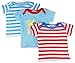Sweet & Soft Baby Girls Cotton Short Sleeve T-Shirts 3Pc Set 3-6 Months Multi