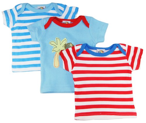 Sweet & Soft Baby Girls Cotton Short Sleeve T-Shirts 3Pc Set 3-6 Months Multi