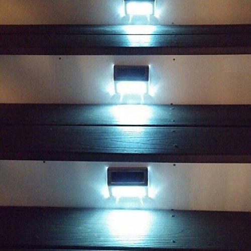 Signstek 4 Stk 3 LED Solar Wandleuchte Gartenleuchte Treppenbeleuchtung aus Edelstahl „CE + ROHS“ - 2