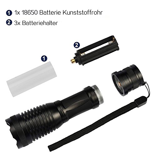 LED Fahrradbeleuchtung,BestTrendy Fahrradlampe Fahrradlicht Set ink.Frontlichter und Rücklicht, Halterung,Super Helle 1200 Lumen Taschelampe,Zoombarer Effekt, 3 Licht-Modi Rücklicht,Camping und taeglichen Gebrauch - 3