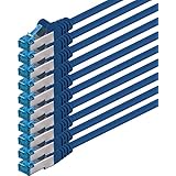 Network Cable Cat 6 a Cat 6 a Cat 6 a Pack S-FTP Patch Cable Double Shielded CAT5 CAT6 Cat7 SSTP SFTP CABLE KIT/PIMF/500 MHz/4 x 2 x AWG 26/7 Copper | | Compatible With Cat. 5/6/Cat7 10/100/1000/10000MBIT/S | for Switch, Router, Modem/Patch panel/Access Point/patch fields Blue - 10 pieces 1.5m