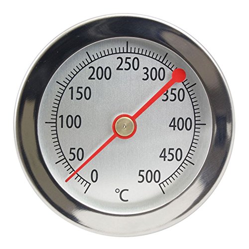500 °C / 15 cm Thermometer für Bratofen / Backofen / Pizzaofen / Holzofen / Holzbackofen / Ofen / Grill . Analog / Bimetall / Edelstahl
