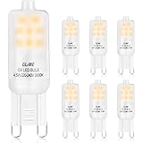 GLIME G9 LED Leuchtmittel 6er Pack, 4.5W 400 Lumen LED Lampen Ersatz für 40W Halogenlampen, 3000K CRI 85+ Warmweiß LED Birne,