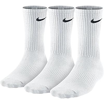 Nike - Lightweight Crew - Chaussettes - Mixte Adulte - Blanc (Blanc/Noir) - EU: 34–38 (Taille Fabricant : S) , Lot de 3