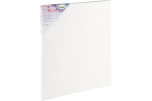Idena 60033 - Cadre tendu avec toile, 100% coton, grammage 380 g/m², pour peintures à l'huile et acryliques, environ 40 x 50 cm grand, blanc