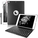 iPad 9.7 2017 Keyboard Case, Boriyuan Folio Ultra Slim Smart Shell Stand Cover with Backlit Wireless Bluetooth Keyboard for Apple iPad 2017 Tablet, Black