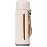 Mukko Home 500 Ml Şeffaf Pencereli Cam Suluk | Soft Renkli, Bpa I&ccedil;ermez,Bej