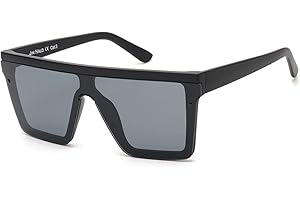 JIM HALO Occhiali da Sole Grandi Unisex. Lenti Specchiate senza Cornice. Per Donna - Uomo