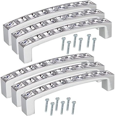 Advogue Crystal Rhinestone Post-modern Style Drawer Cabinet Wardrobe Pull Handle Cupboard Door Handle,Pack of 6